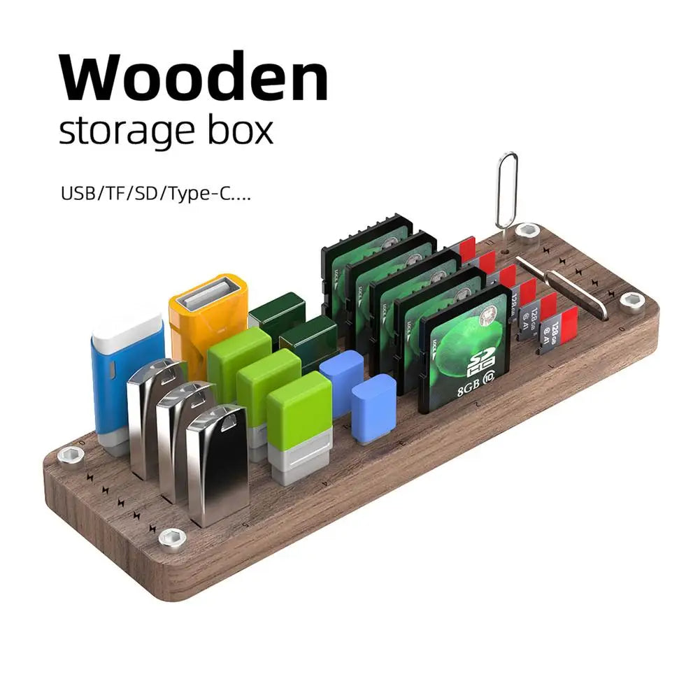 25 Slots Wooden Card Storage Box