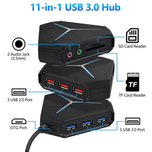 11 in 1 USB/USB-C Hub & Card Reader