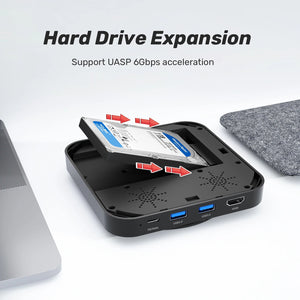 SATA Hard Drive Enclosure with USB-C Hub