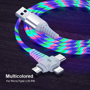 3 in 1 LED Flowing Charging Cable - Premierity