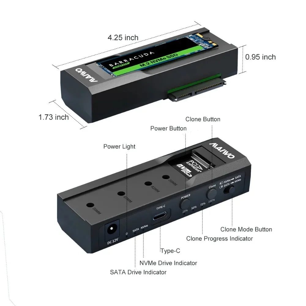 M.2 NVMe & SATA SSD Adapter