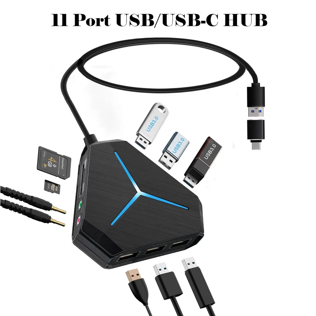 11 in 1 USB/USB-C Hub & Card Reader