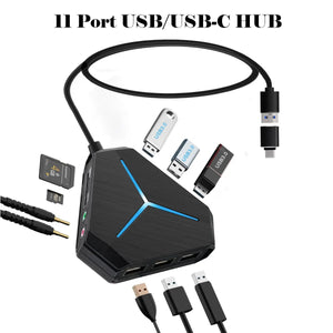 11 in 1 USB/USB-C Hub & Card Reader