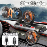 3-Head Rotatable Car Fan