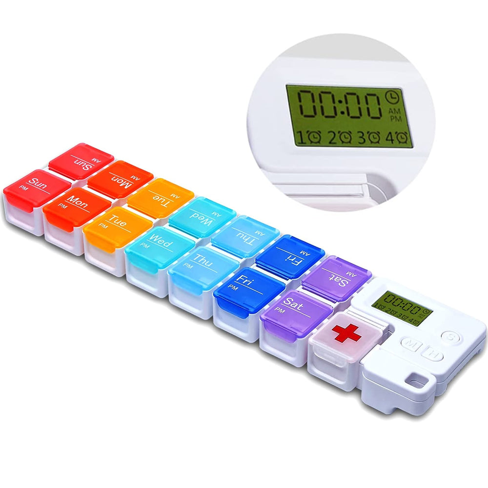 Travel-Friendly Pill Organizer with Digital Alarm