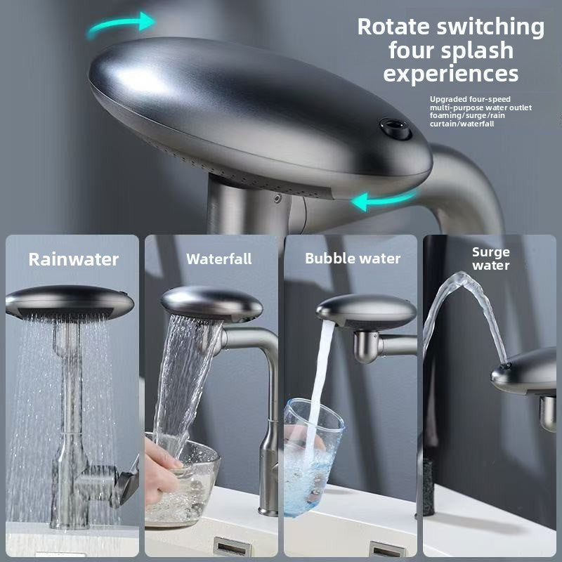 Multi-Functional 4-Mode Waterfall Basin Faucet