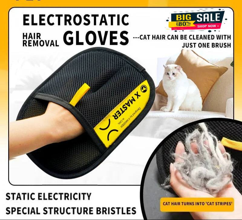 Pet Hair Removal Mitts – Reusable Grooming Gloves