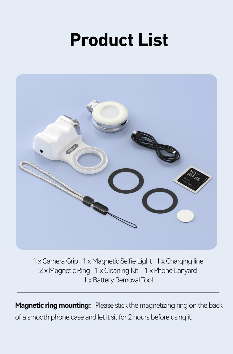 Magnetic Smartphone Camera Grip with Remote