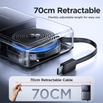 10,000mAh Power Bank with 70cm Retractable USB-C Cable