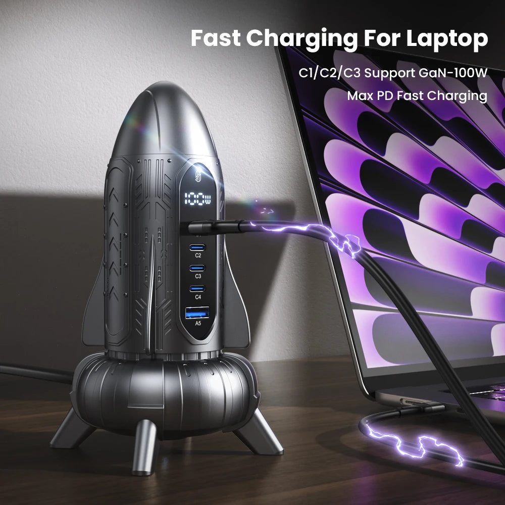 120W Rocket GaN USB Charging Station