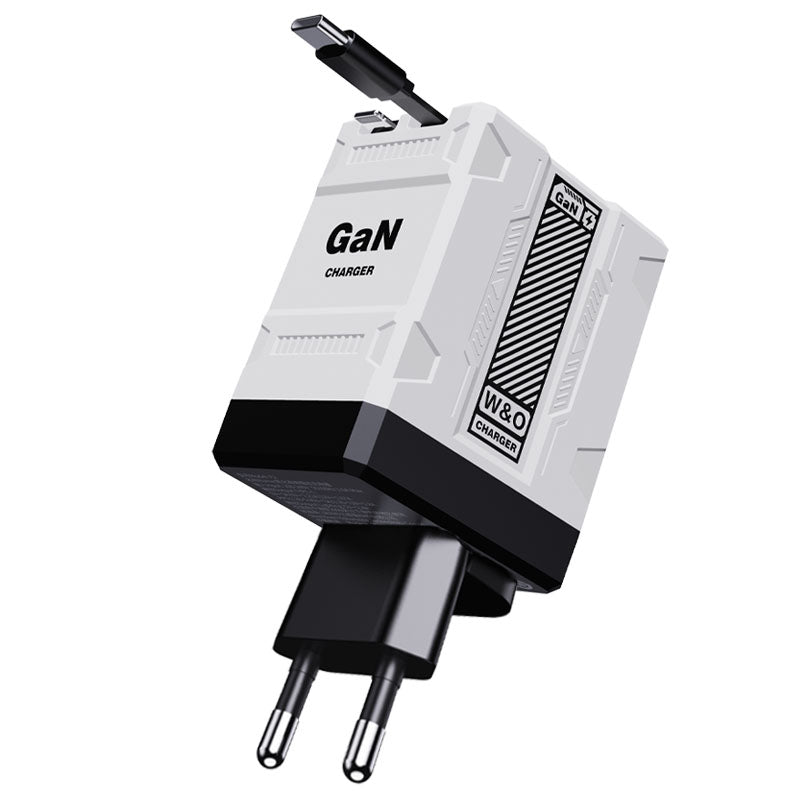 20W GaN Fast Charger with Dual Retractable Cables