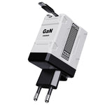 20W GaN Fast Charger with Dual Retractable Cables