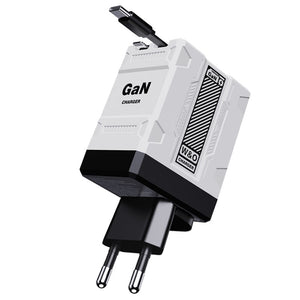 20W GaN Fast Charger with Dual Retractable Cables