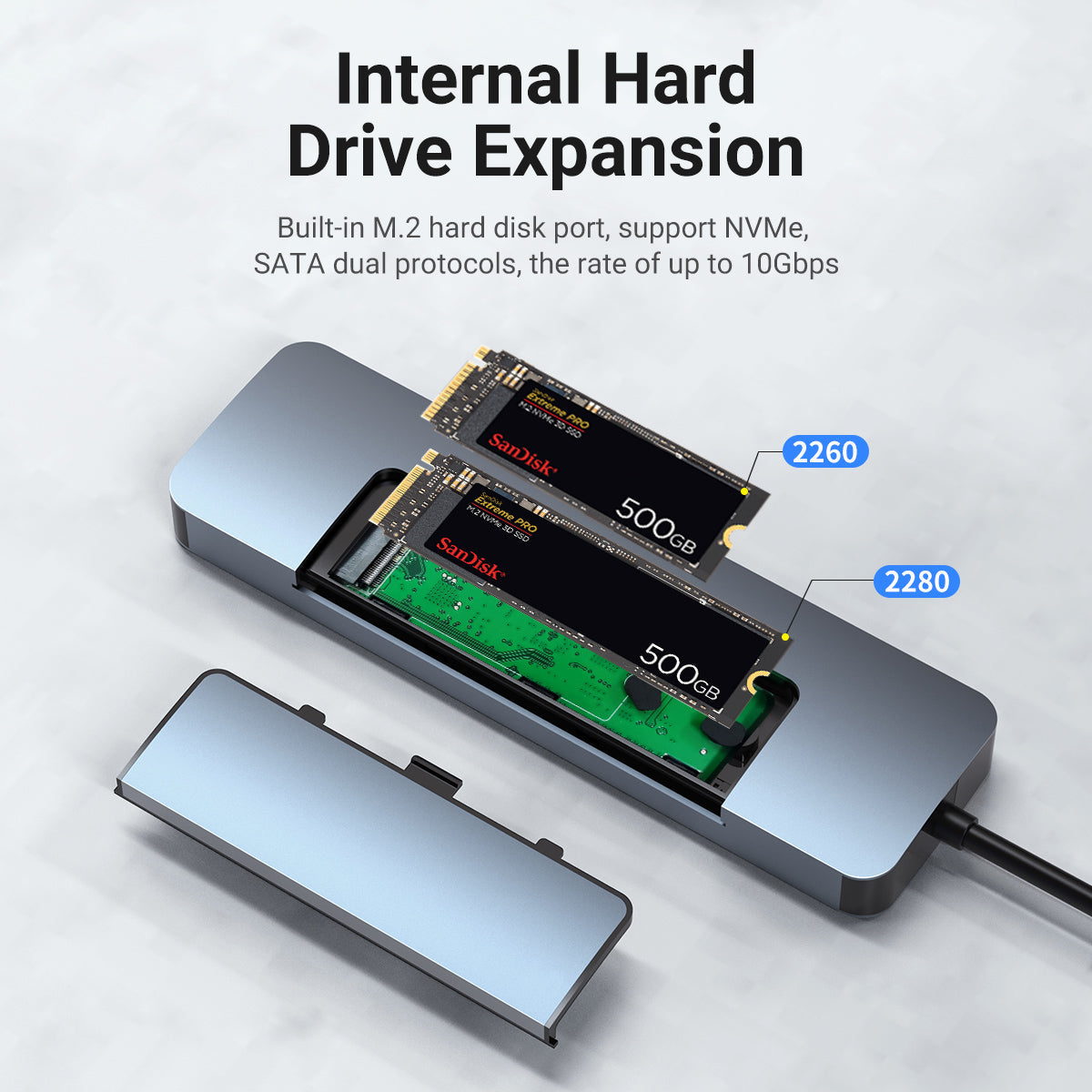 8-in-1 SSD USB-C Hub with NVMe/SATA Enclosure