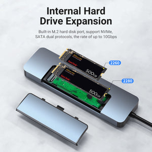 8-in-1 SSD USB-C Hub with NVMe/SATA Enclosure