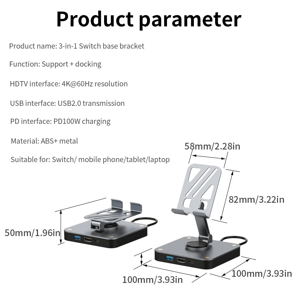3-in-1 HDMI Hub for Phone/Tablet
