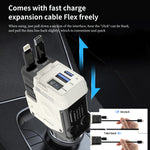 120W 4-in-1 Retractable Car Charger