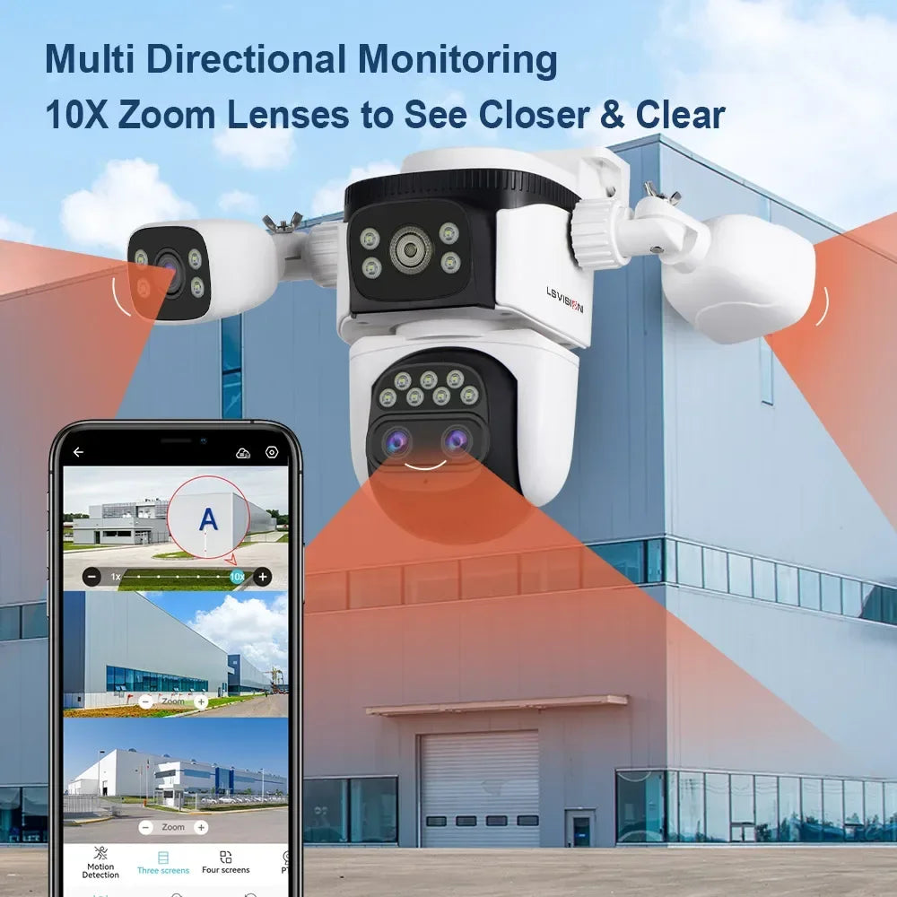 10K Ultra HD 4-Lens Security Camera