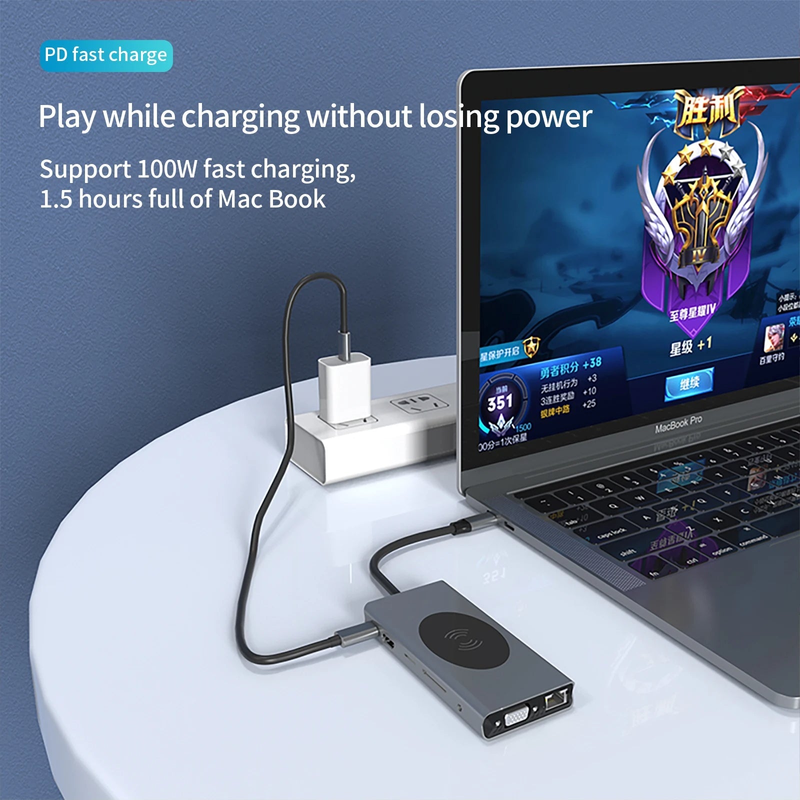 13 in 1 USB-C Hub with Wireless Charging