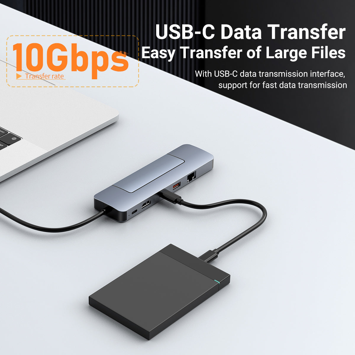 8-in-1 SSD USB-C Hub with NVMe/SATA Enclosure