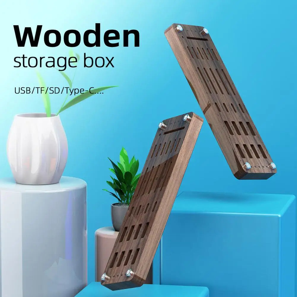 25 Slots Wooden Card Storage Box