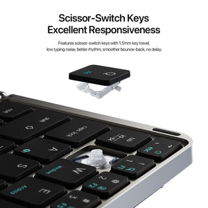 Foldable Bluetooth 5.0 Keyboard with Touchpad & Device Holder