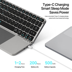 Foldable Bluetooth 5.0 Keyboard with Touchpad & Device Holder