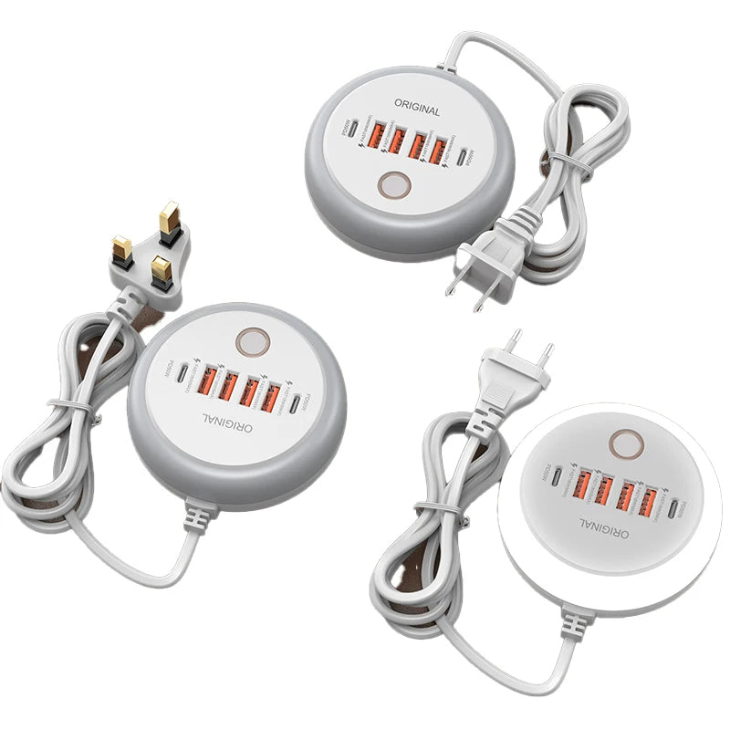 Multi-Port Travel Charger with LED Light