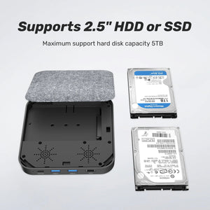 SATA Hard Drive Enclosure with USB-C Hub