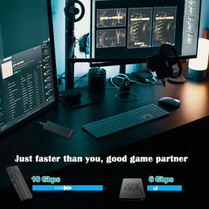 NVMe SSD Case with USB Hub & Card Reader