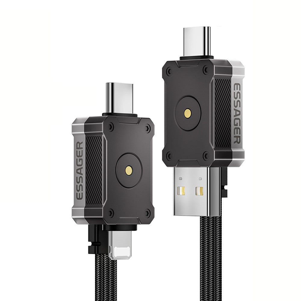 4-in-1 Fast Charging Cable with Rotatable Multi-Port Connectors