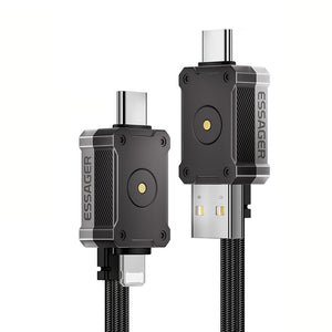4-in-1 Fast Charging Cable with Rotatable Multi-Port Connectors