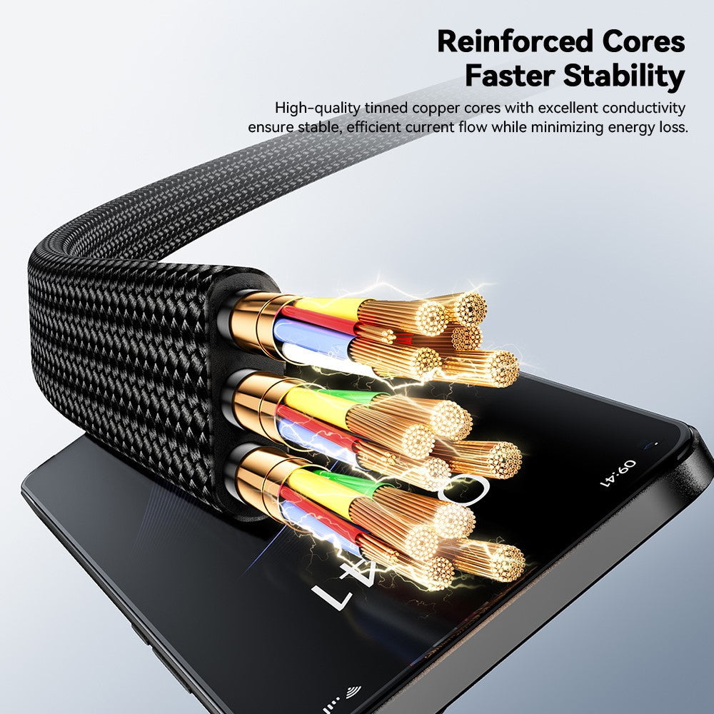 4-in-1 Fast Charging Cable with Rotatable Multi-Port Connectors