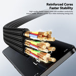 4-in-1 Fast Charging Cable with Rotatable Multi-Port Connectors