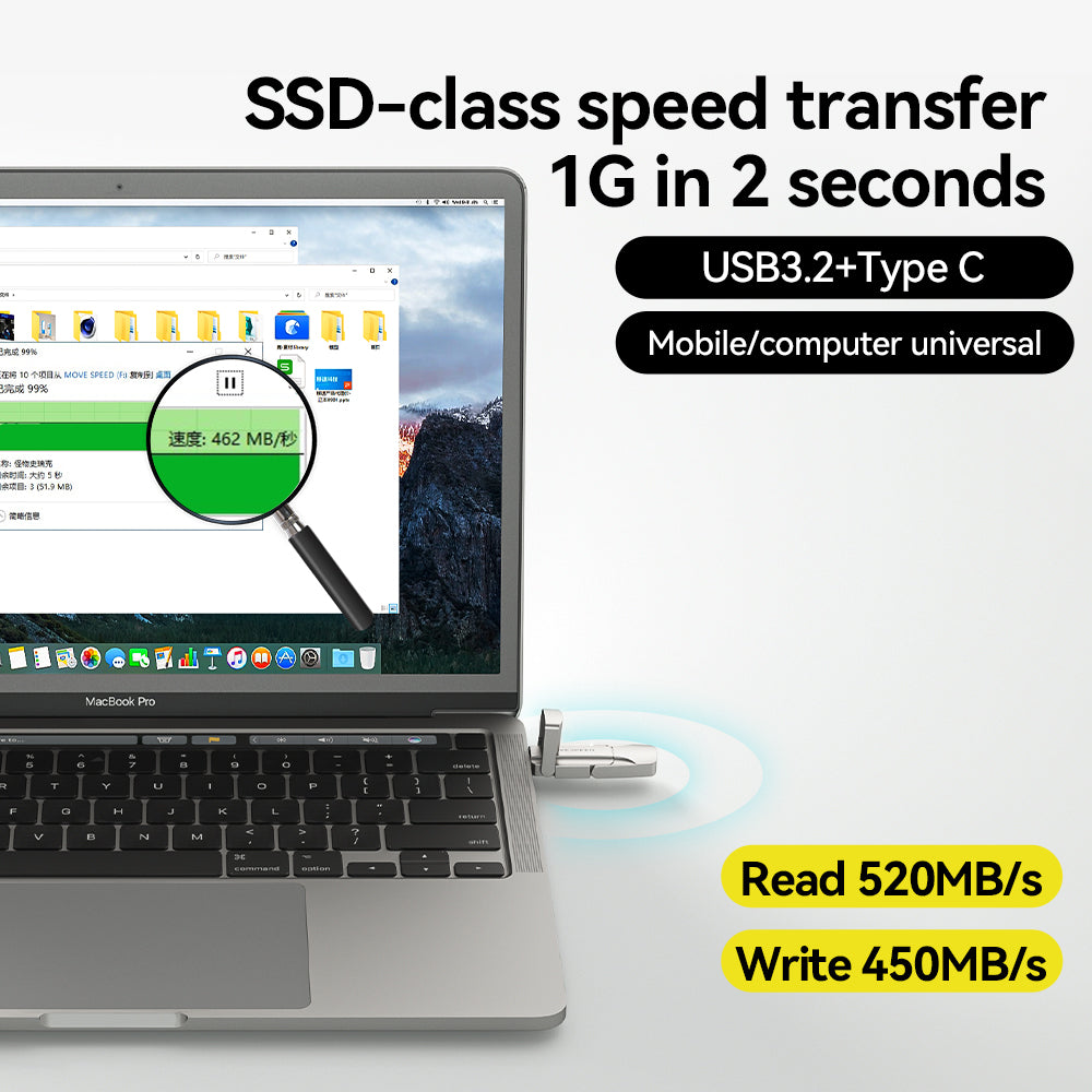 2-in-1 USB 3.2 SSD Flash Drive
