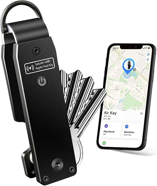 Smart Key Holder with Built-in AirTag Chip & GPS Tracking