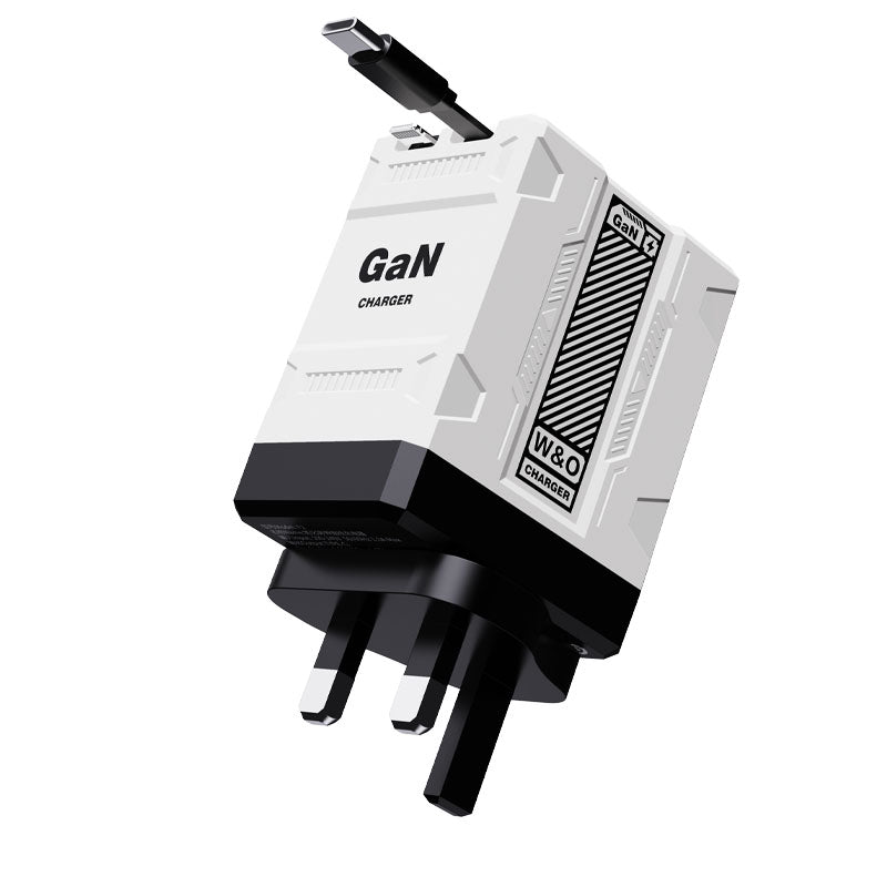 20W GaN Fast Charger with Dual Retractable Cables