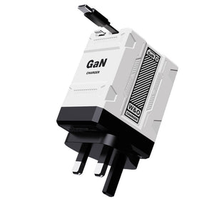 20W GaN Fast Charger with Dual Retractable Cables