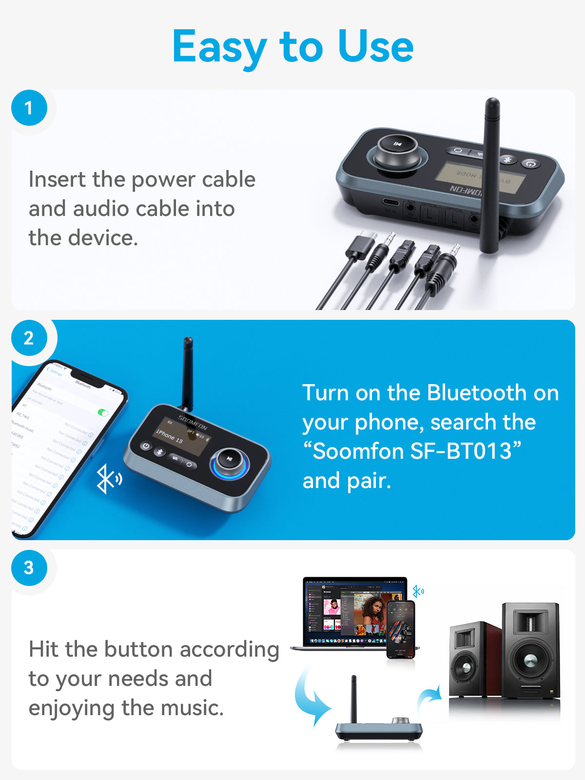 3-in-1 Bluetooth Transmitter Receiver