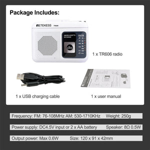 Portable Cassette Tape And Radio Player