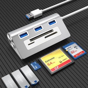 6 in 1 USB Hub & Card Reader
