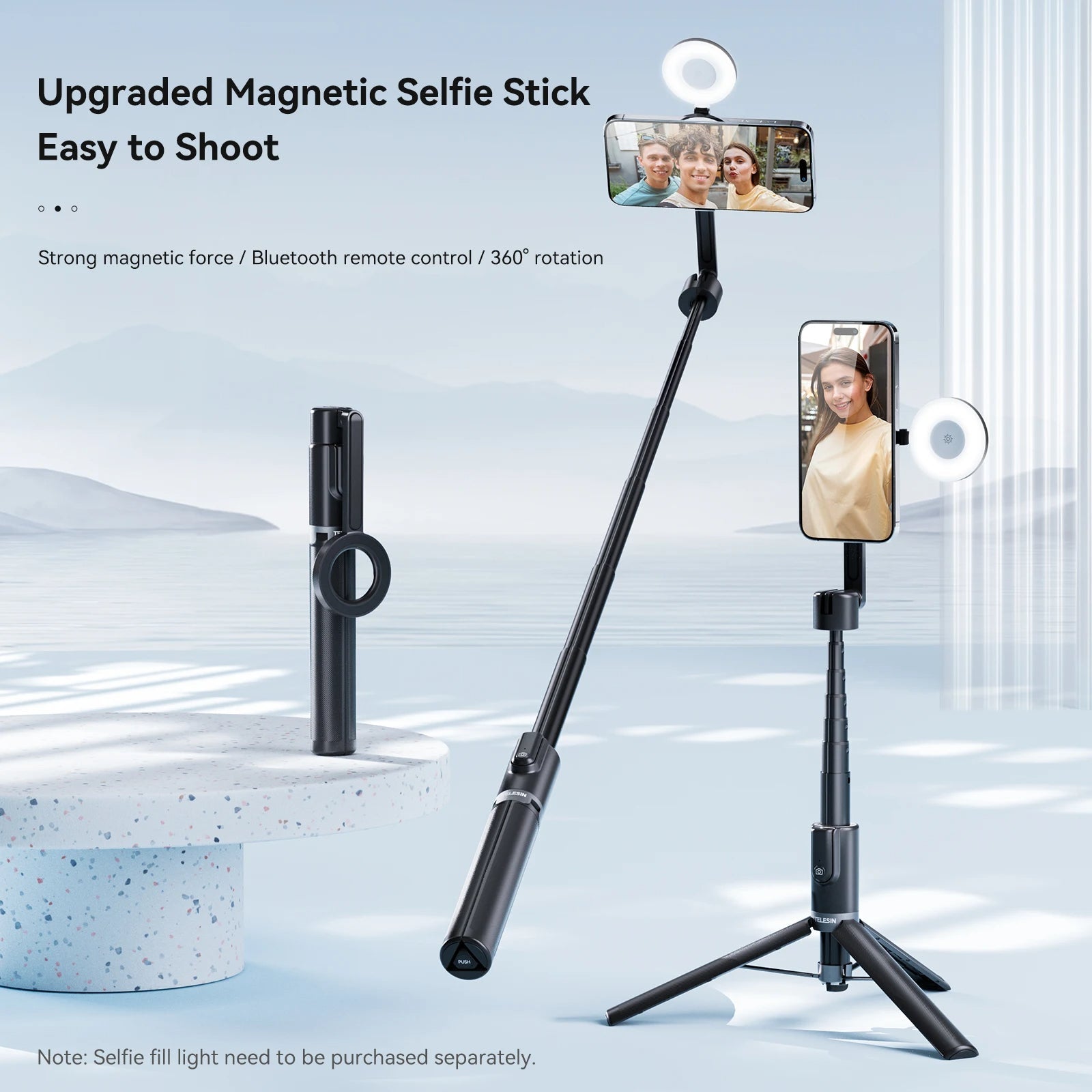 Magnetic Selfie Stick Tripod