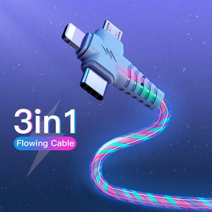3 in 1 LED Flowing Charging Cable - Premierity