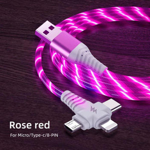 3 in 1 LED Flowing Charging Cable - Premierity