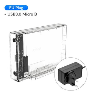 3.5" Transparent Hard Disk Enclosure with Vertical Stand - Premierity