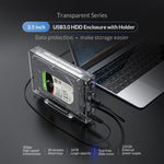 3.5" Transparent Hard Disk Enclosure with Vertical Stand - Premierity