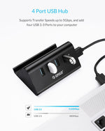 4-Port USB Hub with Phone Stand