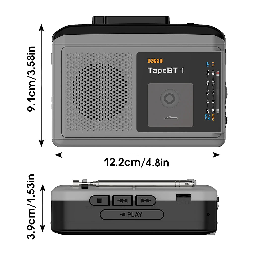 Portable Cassette Player & Converter with Radio