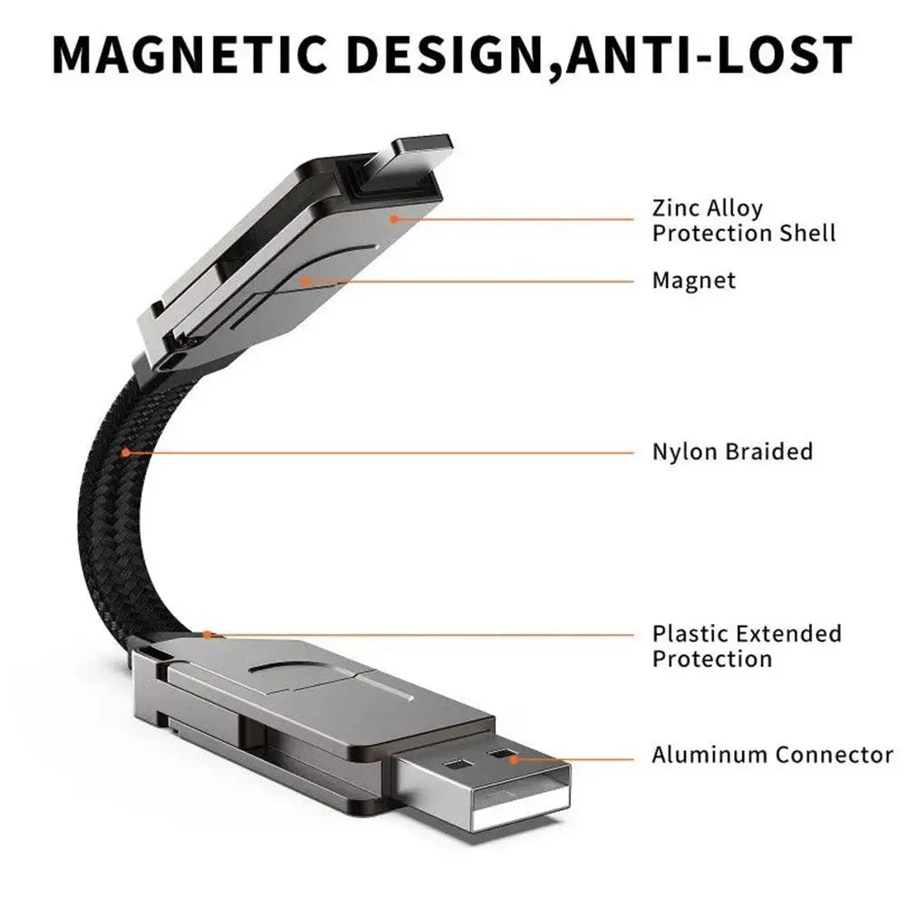 4 in 1 Fast Charging Cable Keychain