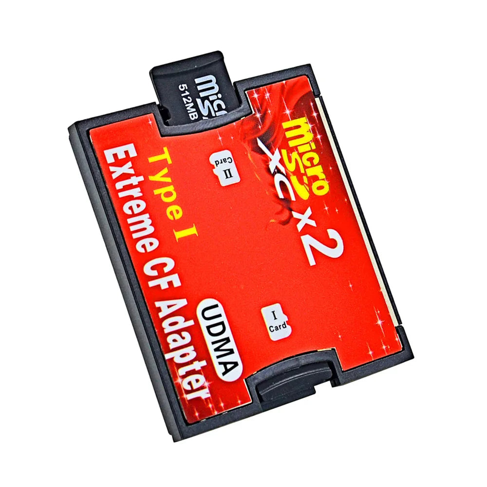 Dual Slot MicroSD to CF Card Adapter